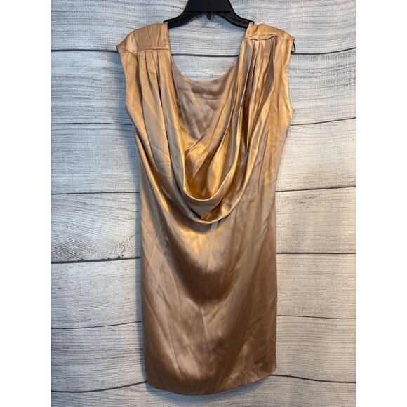 Club Monaco Rose Gold Satin Cowl Neck Dress Size 6 - Picture 1 of 5